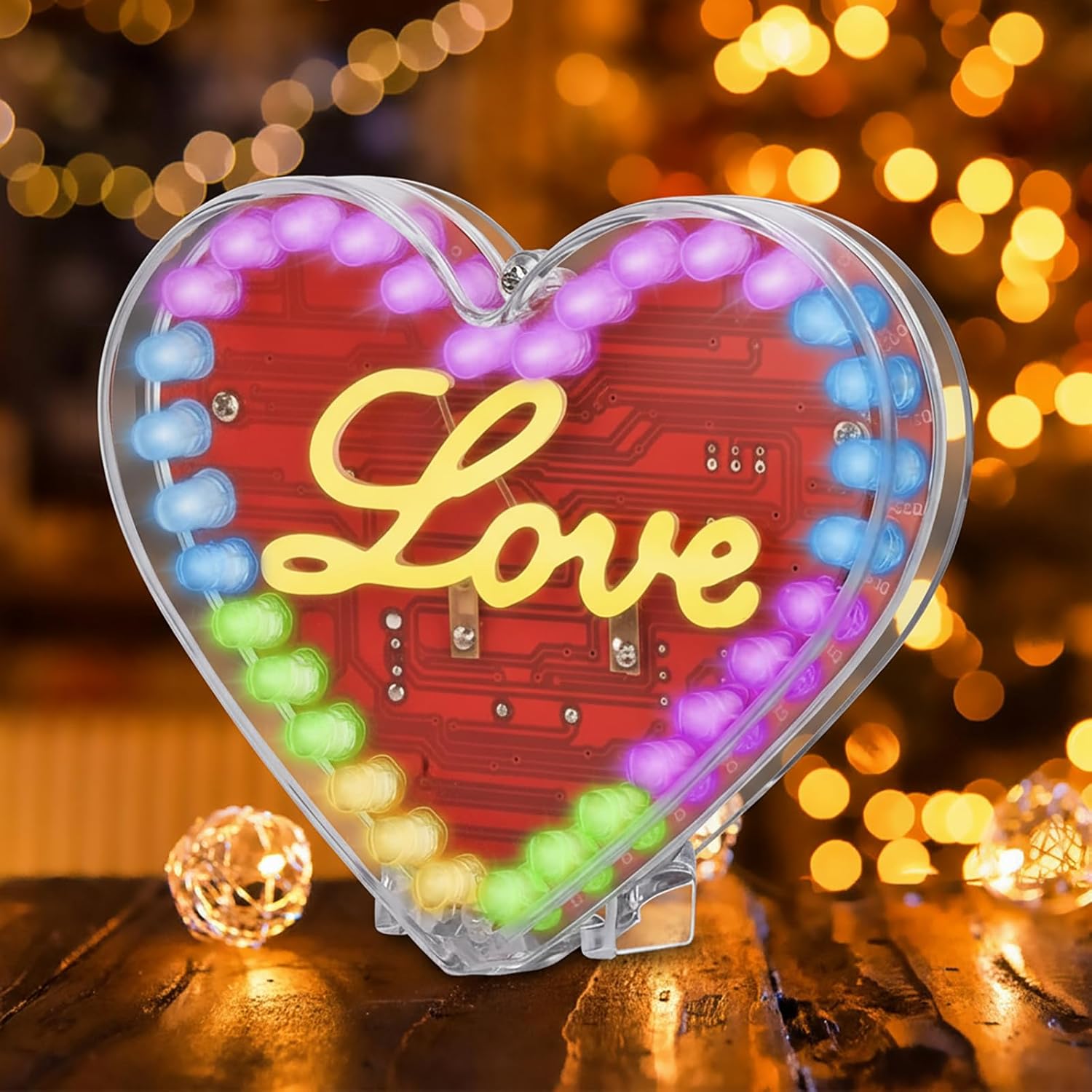 Diy Electronics Filament - Heart Shaped LED Soldering Kit RGB