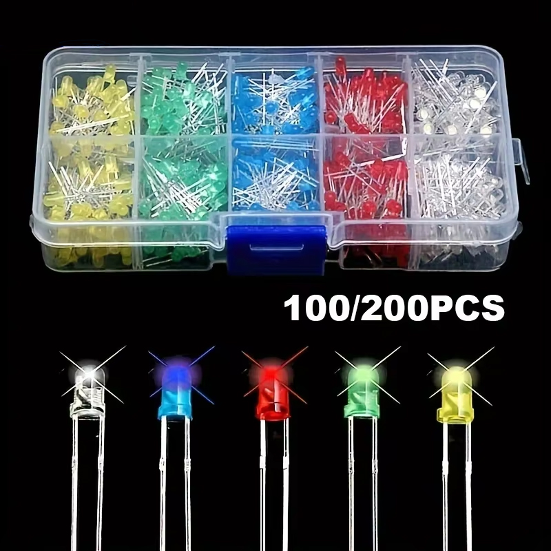 R/Diy Electronics - 100/200PCS 3mm 5mm Multicolor LED Diode
