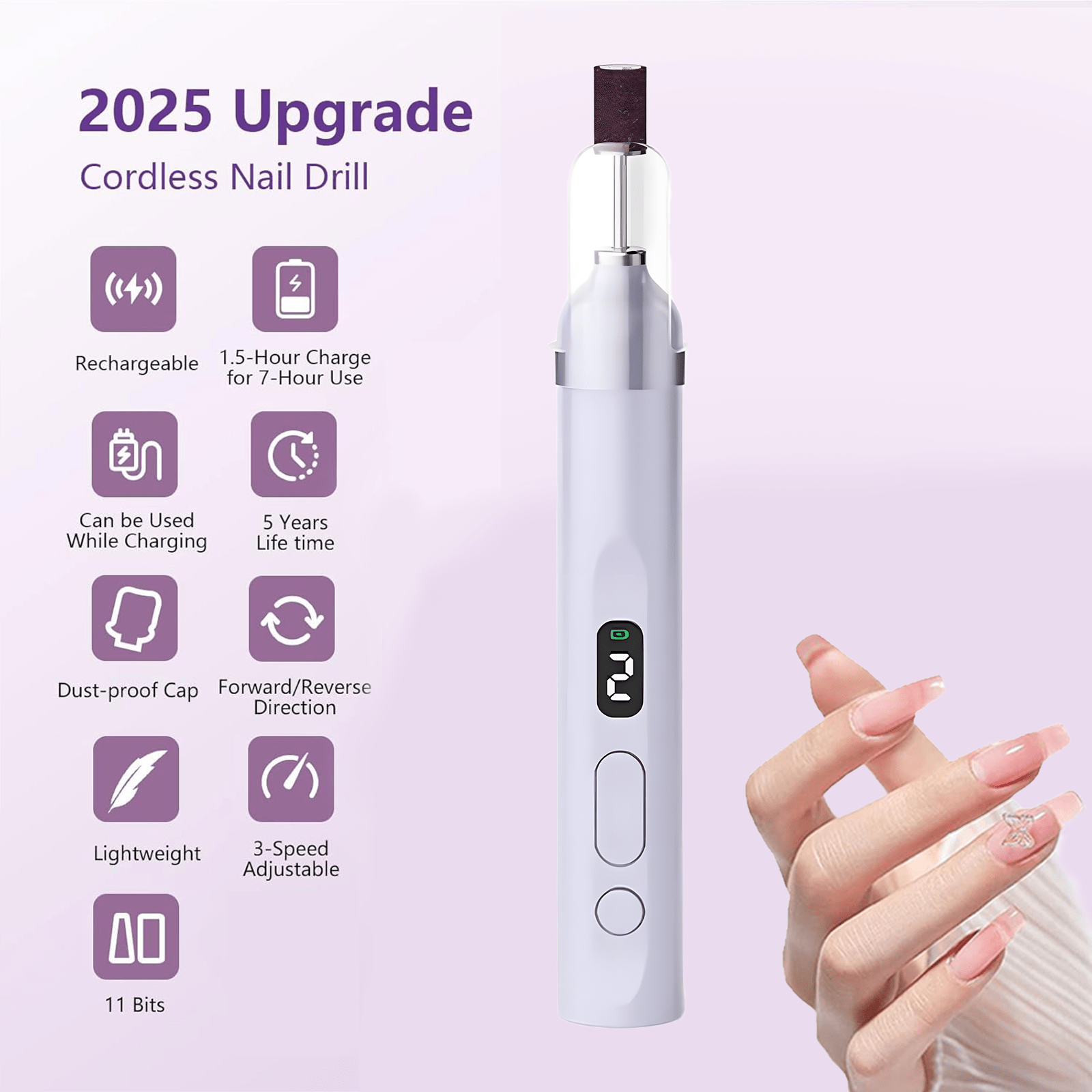 Diy Electronics Power Supply - 2-In-1 Cordless Electric Nail Drill File