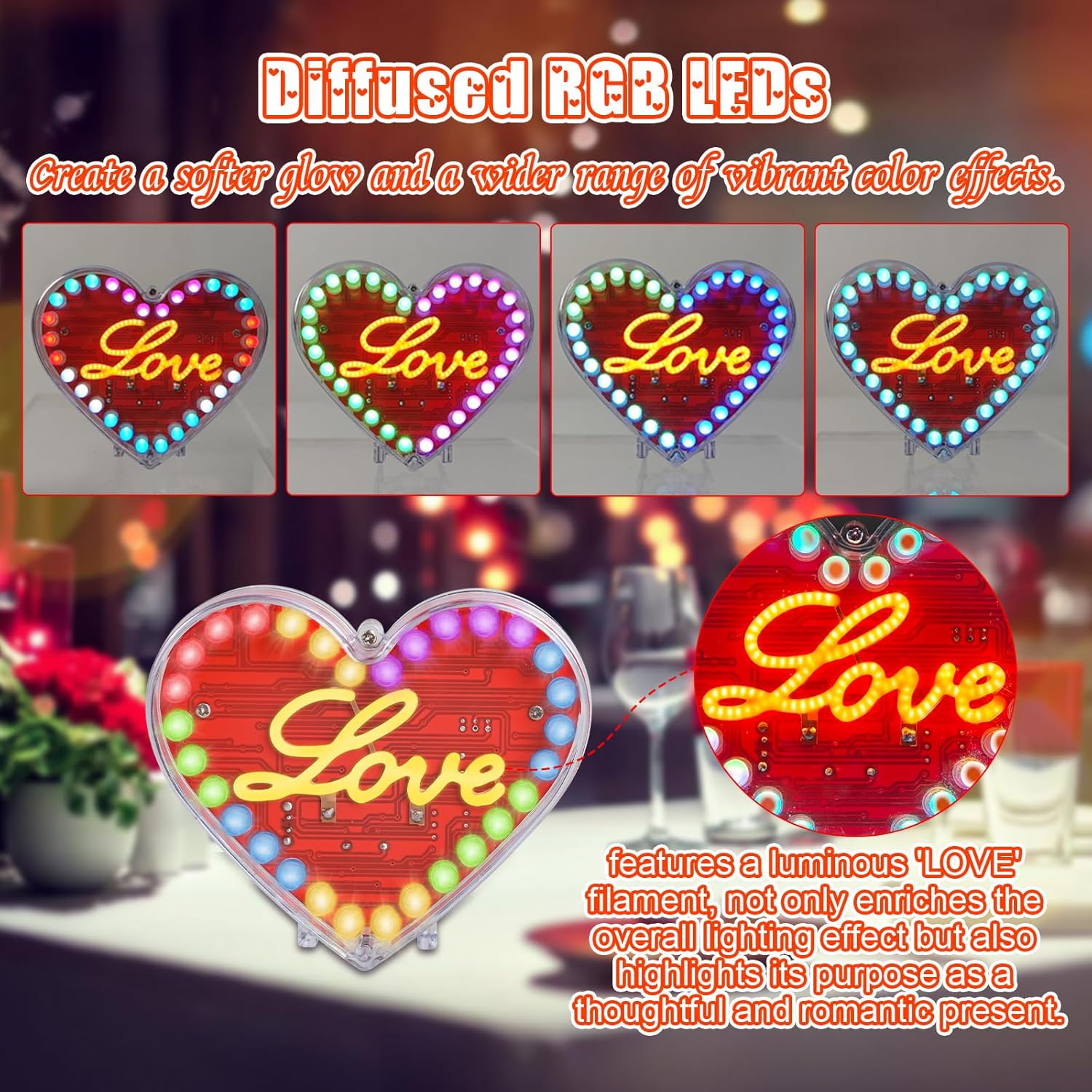 Heart Shaped LED Soldering Kit - đánh giá và giá Diy Electronics Filament