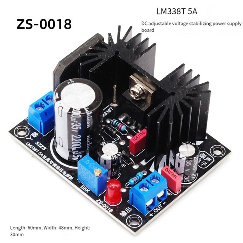 LM338 5A Output Adjustable Lin - đánh giá và giá Diy Electronics Power Supply