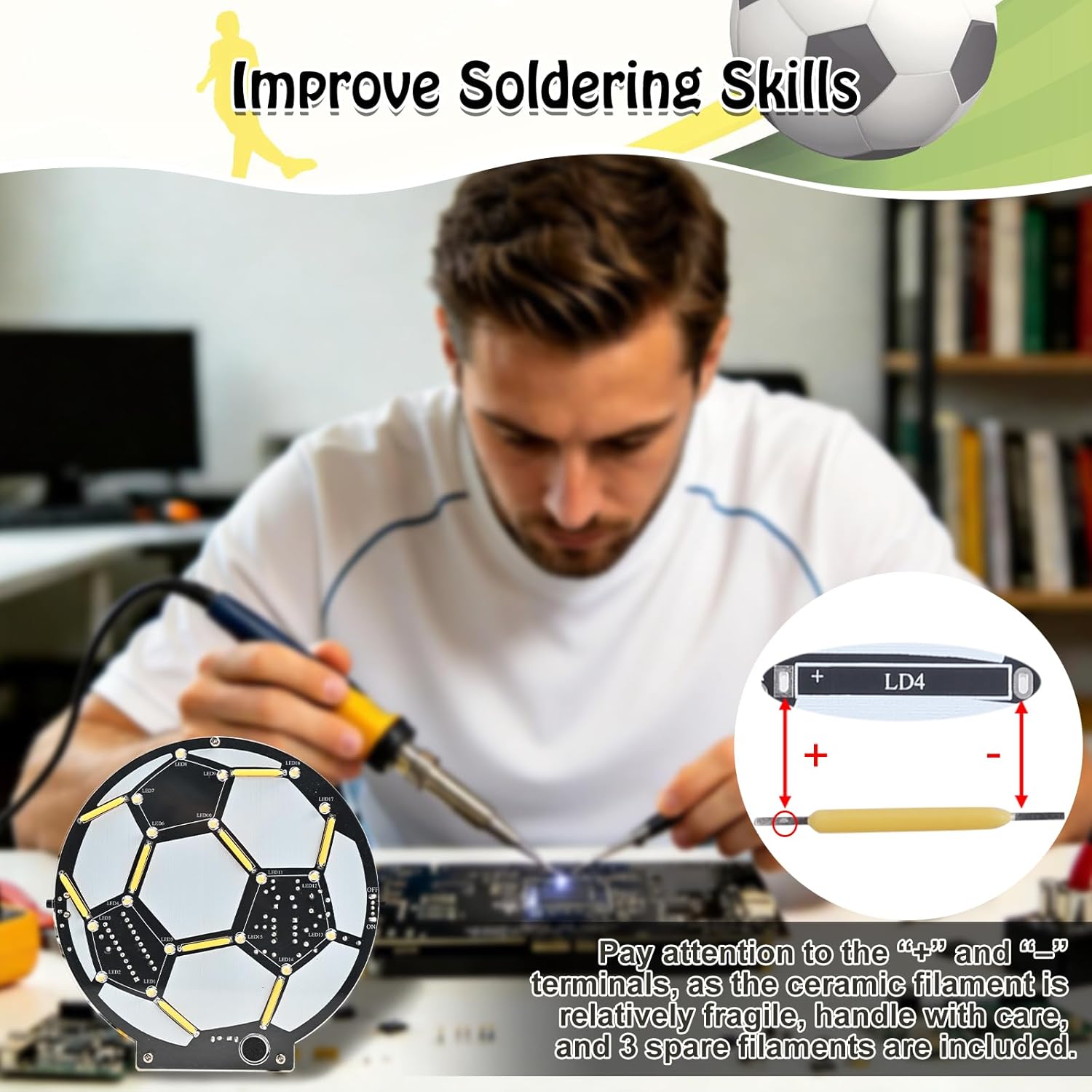 DIY Soccer Ball LED Soldering  - đánh giá và giá Diy Electronics Filament